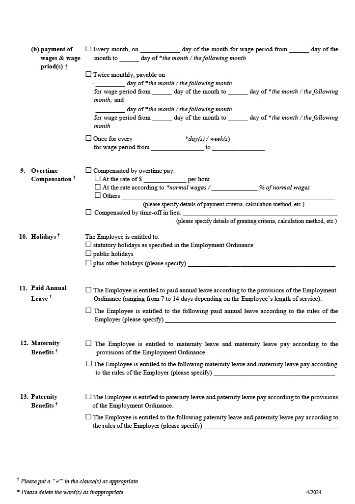 sample employment contract